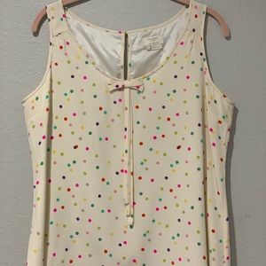 Kate Spade silk tank top - confetti polka dots